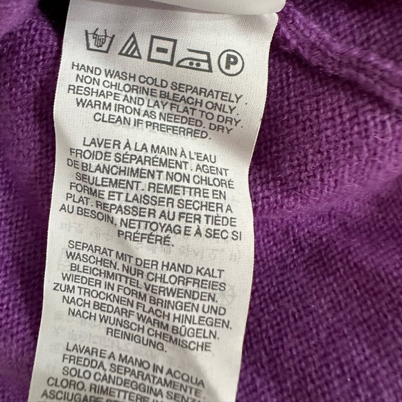 J. Crew NWOT Collection 100% Italian Cashmere Purple Magenta Sweater medium - Picture 12 of 16